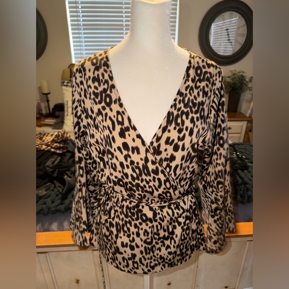 Tyche Animal Print Wrap Blouse - Picture 3 of 5